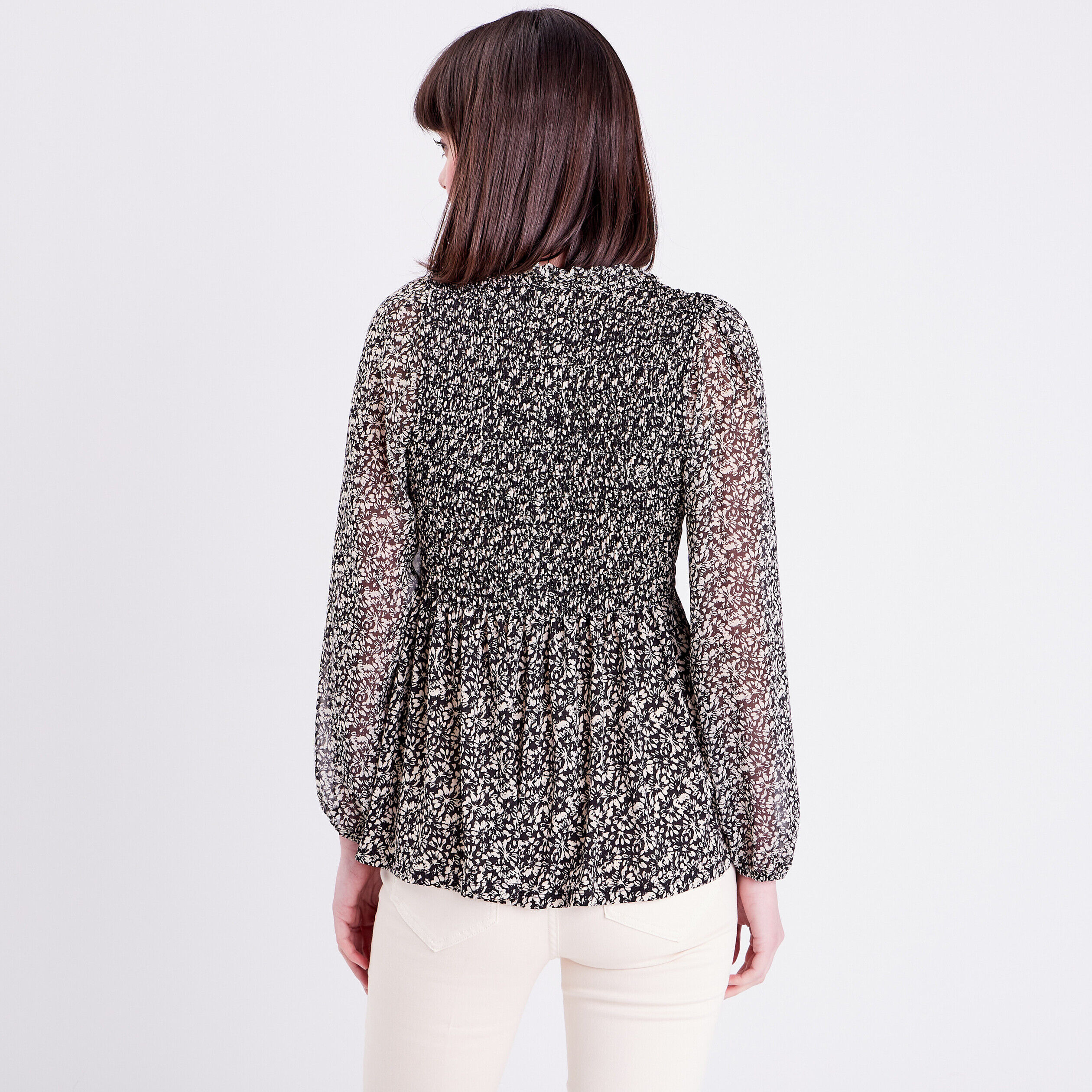 Blouse à manches longues noir femme | Cache Cache