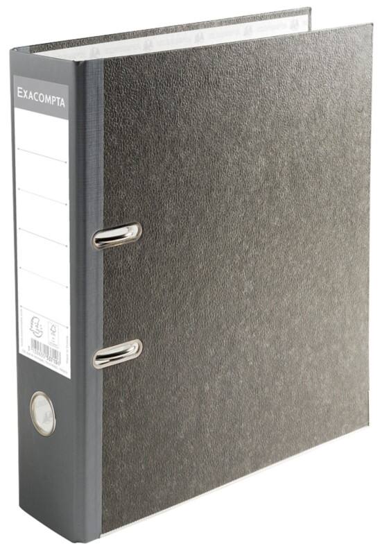 Exacompta Ordner DIN A4 70 mm Grau 2 Ringe 53710E Pappkarton, PP (Polypropylen) Wolkenmarmor Hochformat 20 Stück