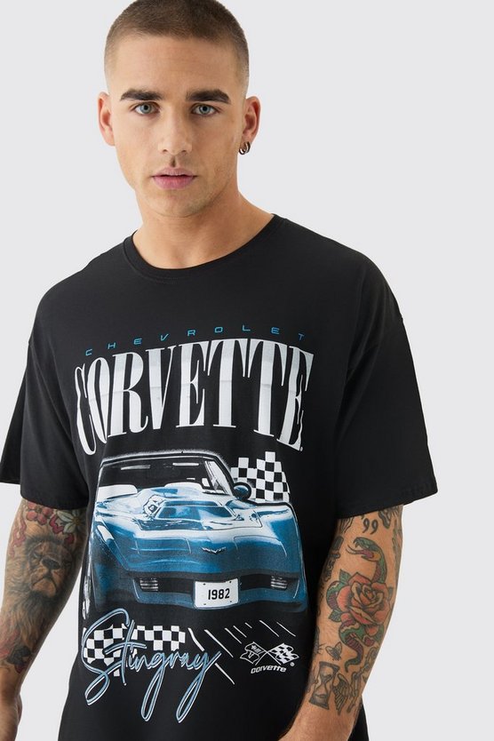 Oversize T-Shirt mit lizenziertem Corvette-Print