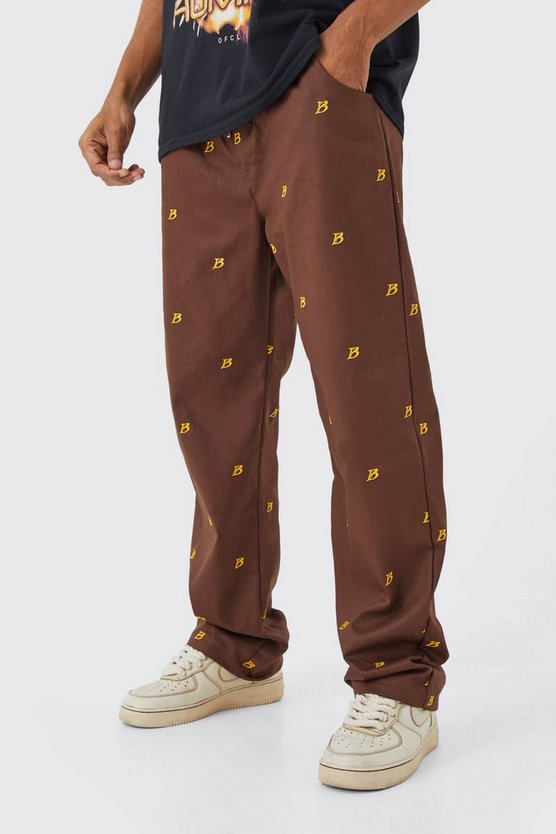 Lockere bestickte Hose
