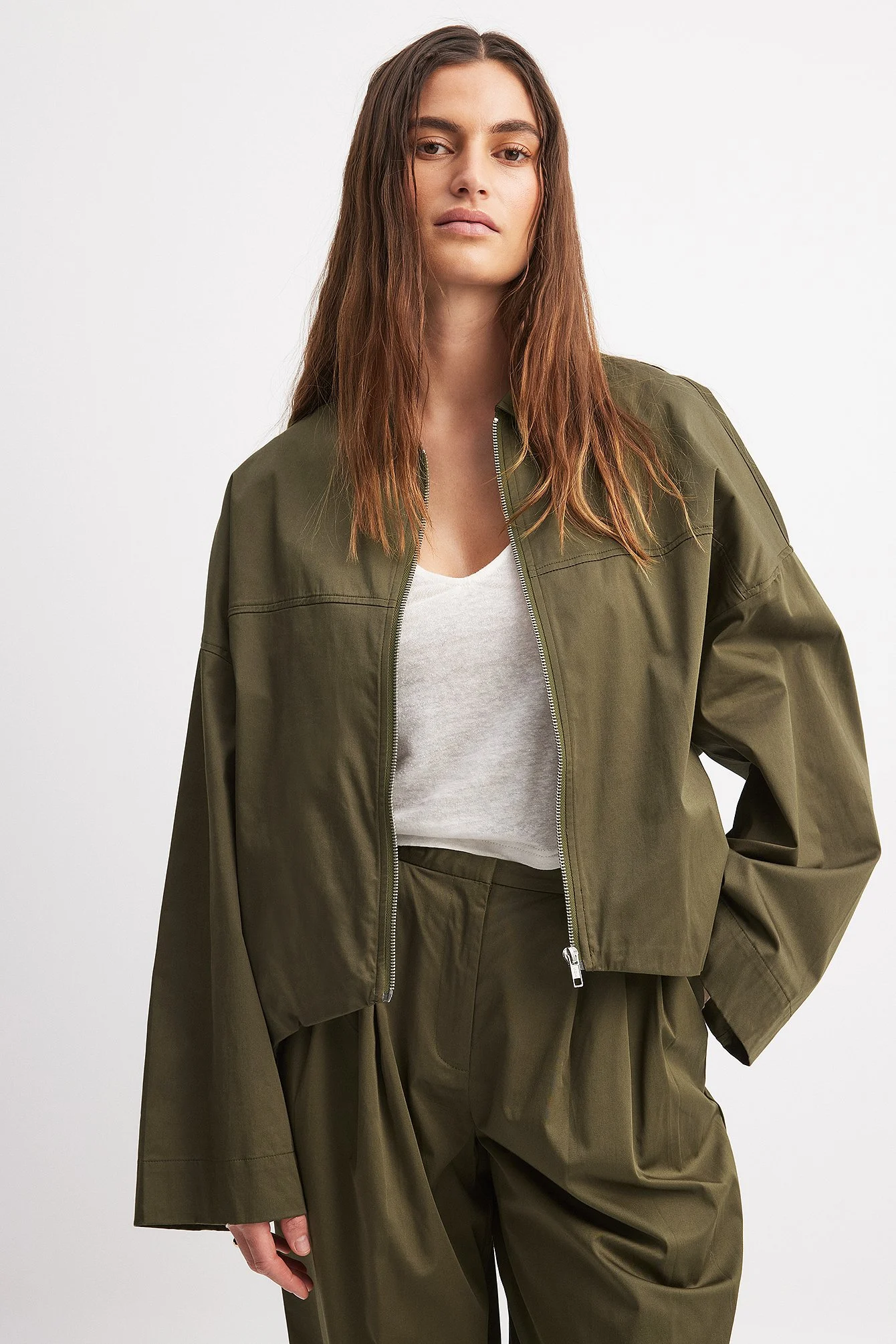 Oversized-Jacke mit Kordelzugdetail