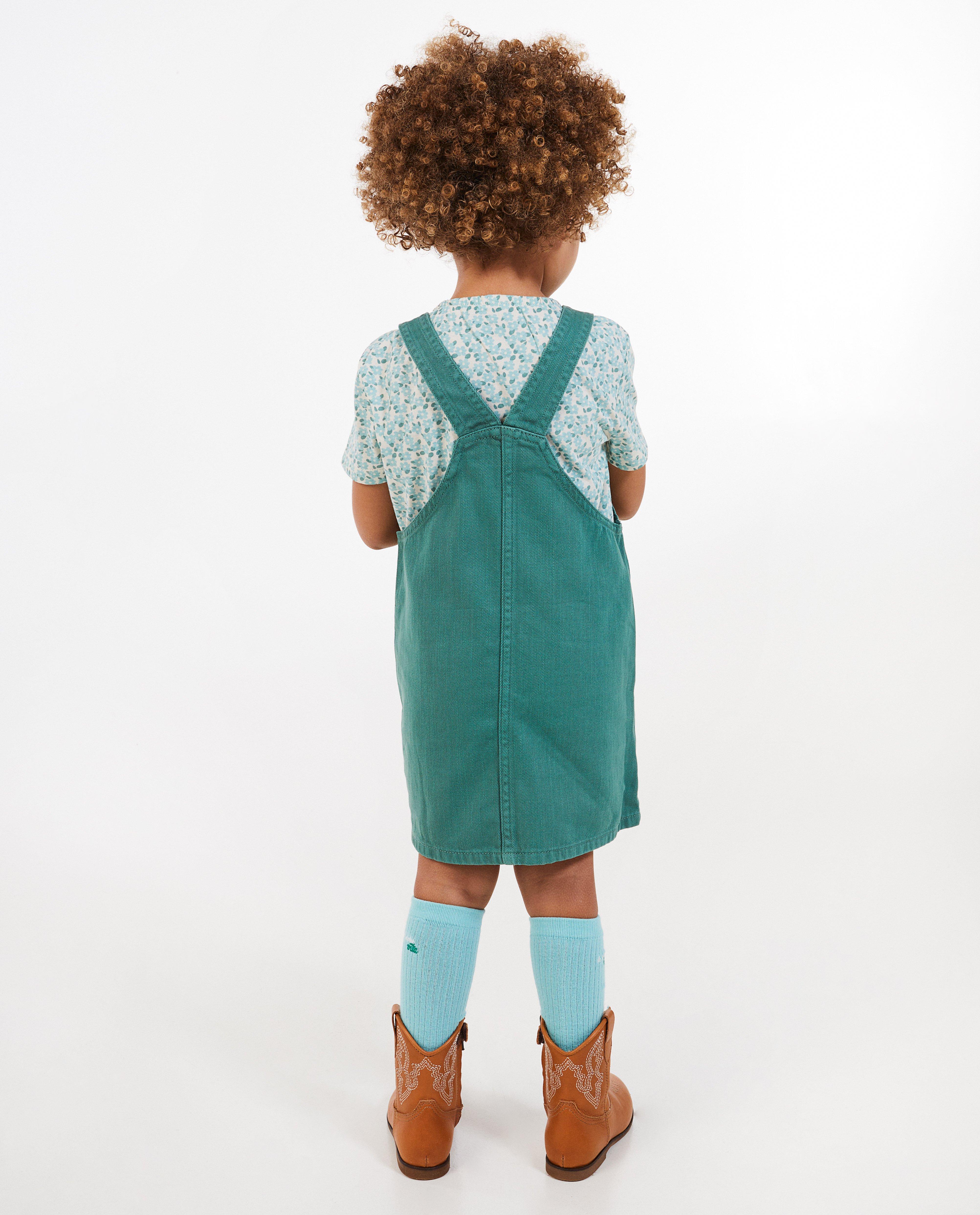 Rochie salopetă Besties din denim kaki