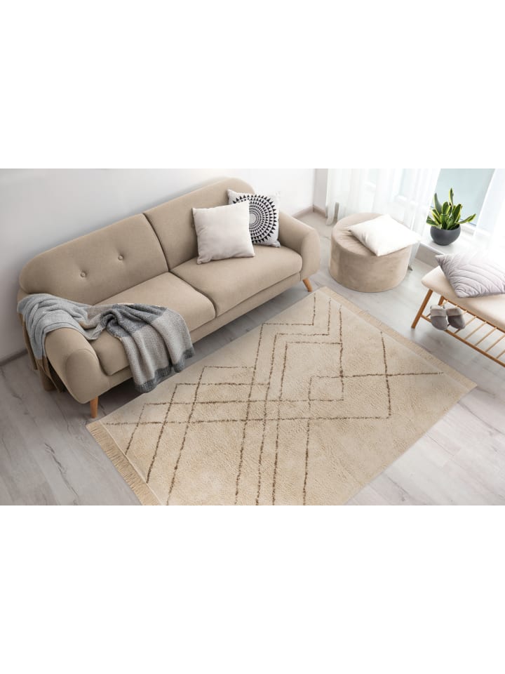 Kayoom Teppich Kessiah in Creme / Braun günstig kaufen