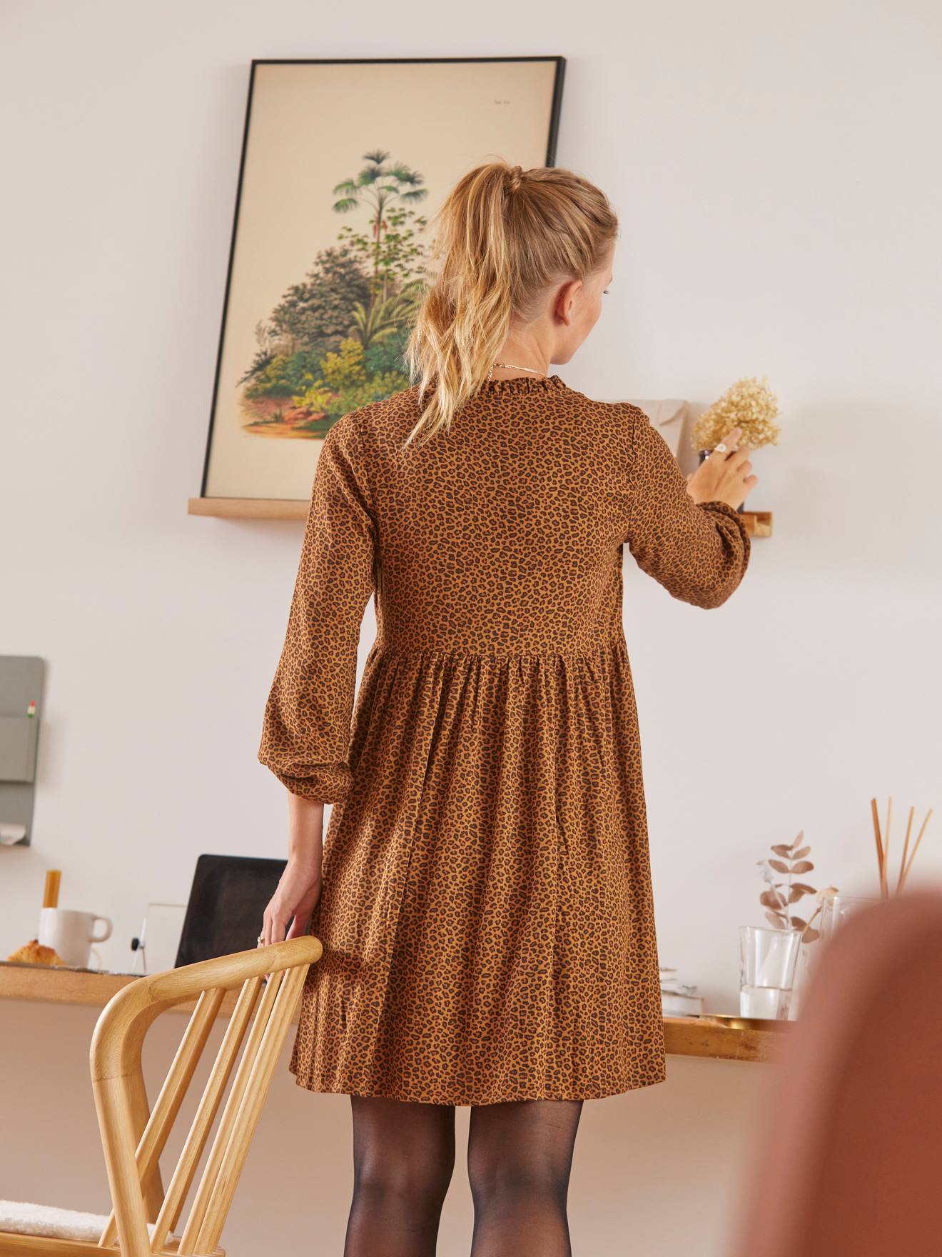 Robe imprimé léopard grossesse et allaitement leopard