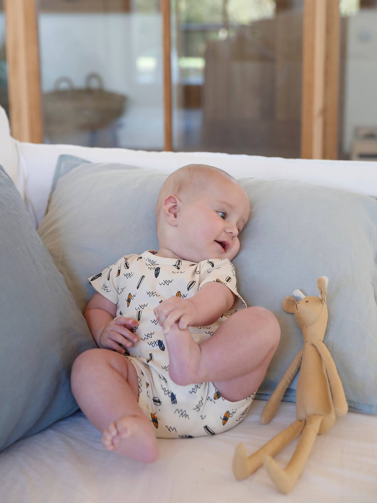 Lot de 2 pyjamas combishort bébé garçon ouverture dos lot vert céladon