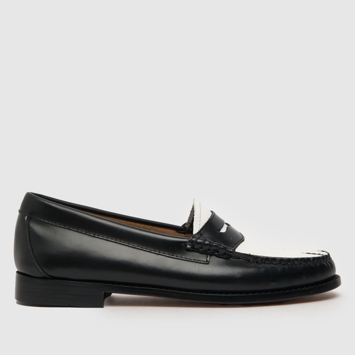 GH BASS – Svarta och vita, enkla Weejuns-skor med penny loafers