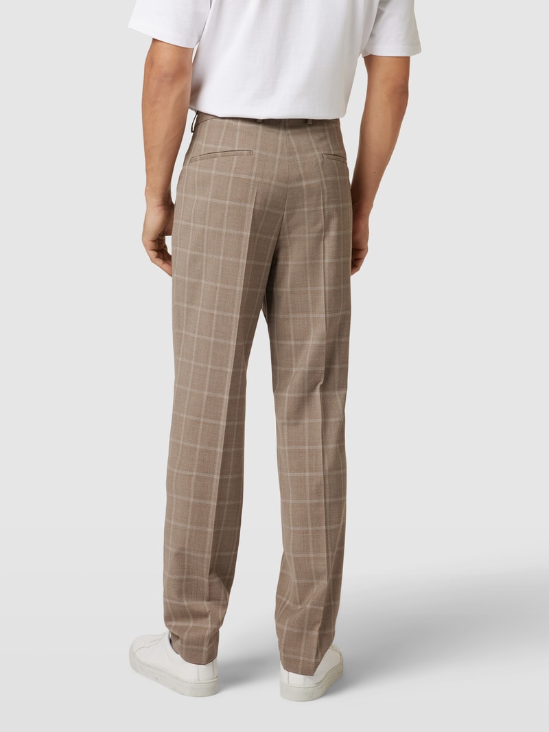 Anzughose mit Tartan-Karo Modell 'Leon' in beige