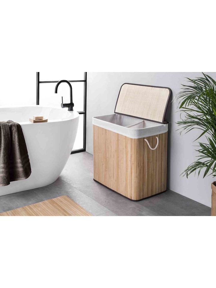 WohnDirect Wäschekorb mit Deckel BAMBOO in Natur günstig kaufen