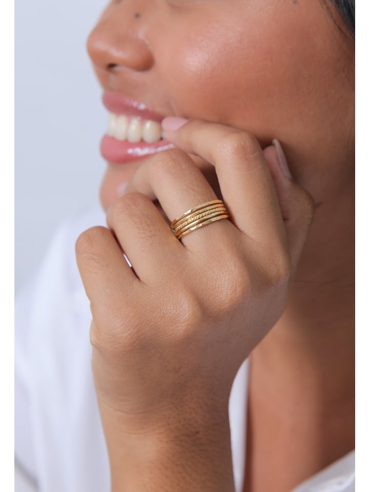 Elli Ring 925 Sterling Silber Geo, Ring Set in Gold günstig kaufen
