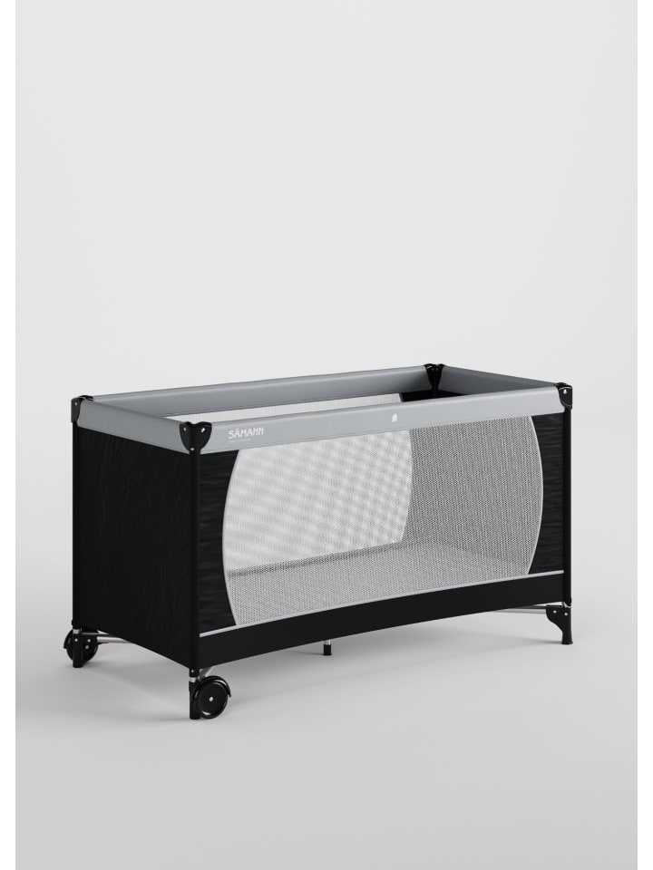 Sämann Reisebett 60x120 cm - fold & go - mit Matratze Cloud Air, schwarz/grau günstig kaufen 60x120 cm