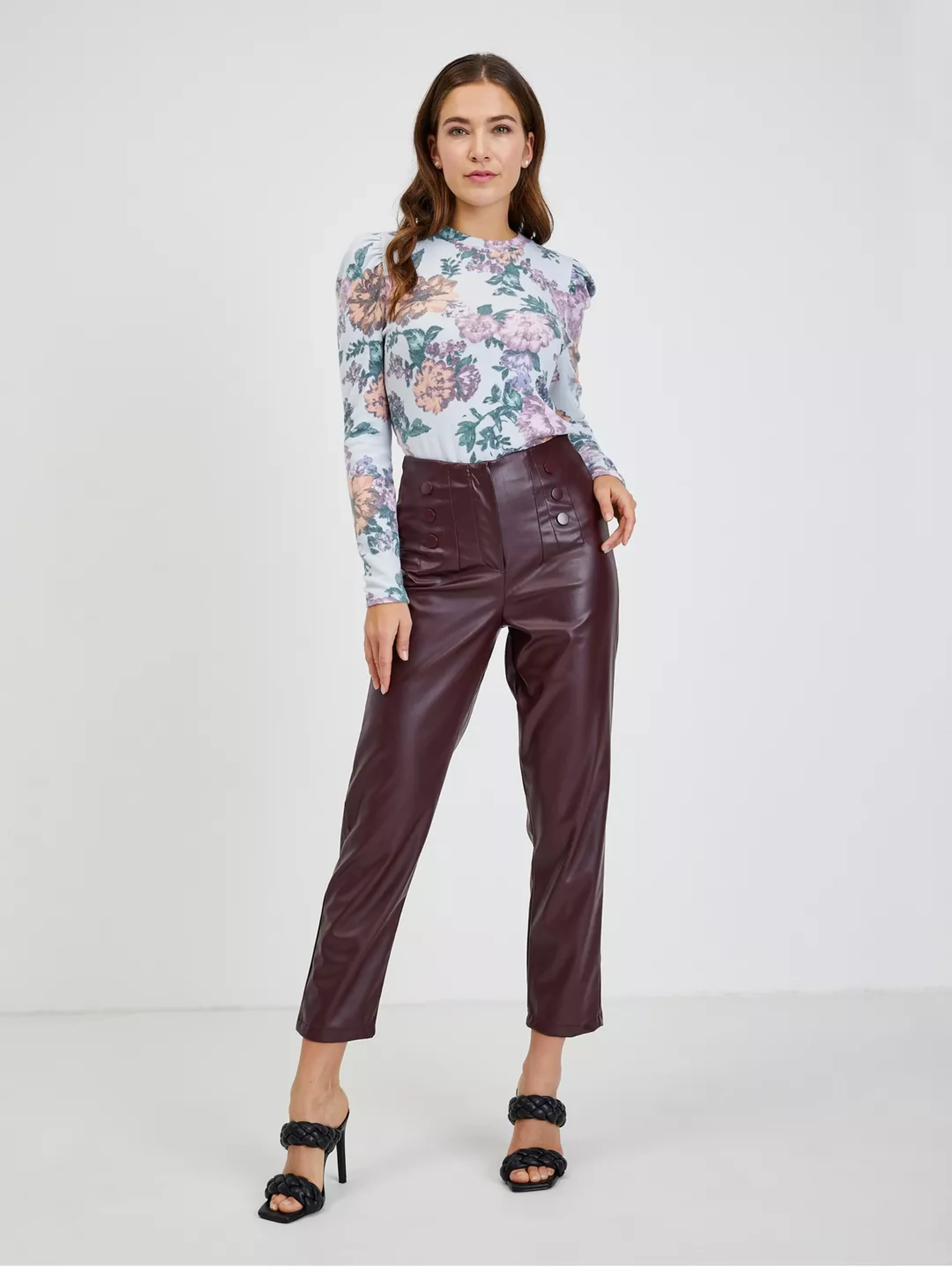 Burgunderrot Damen Kunstederhose ORSAY