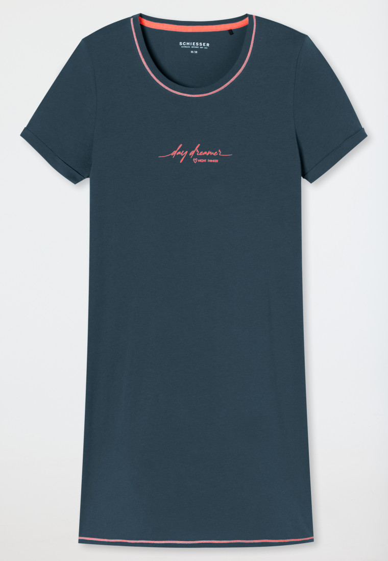 Sleepshirt kurzarm Print jeansblau - Casual Essentials