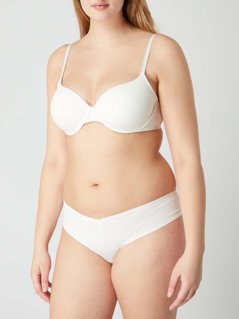Rioslip aus Mikrofaser und Spitze in offwhite