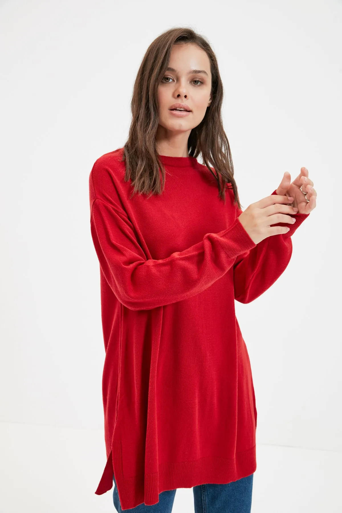 Trendyol Modest  Roter Strickpullover TCTAW22AK0010