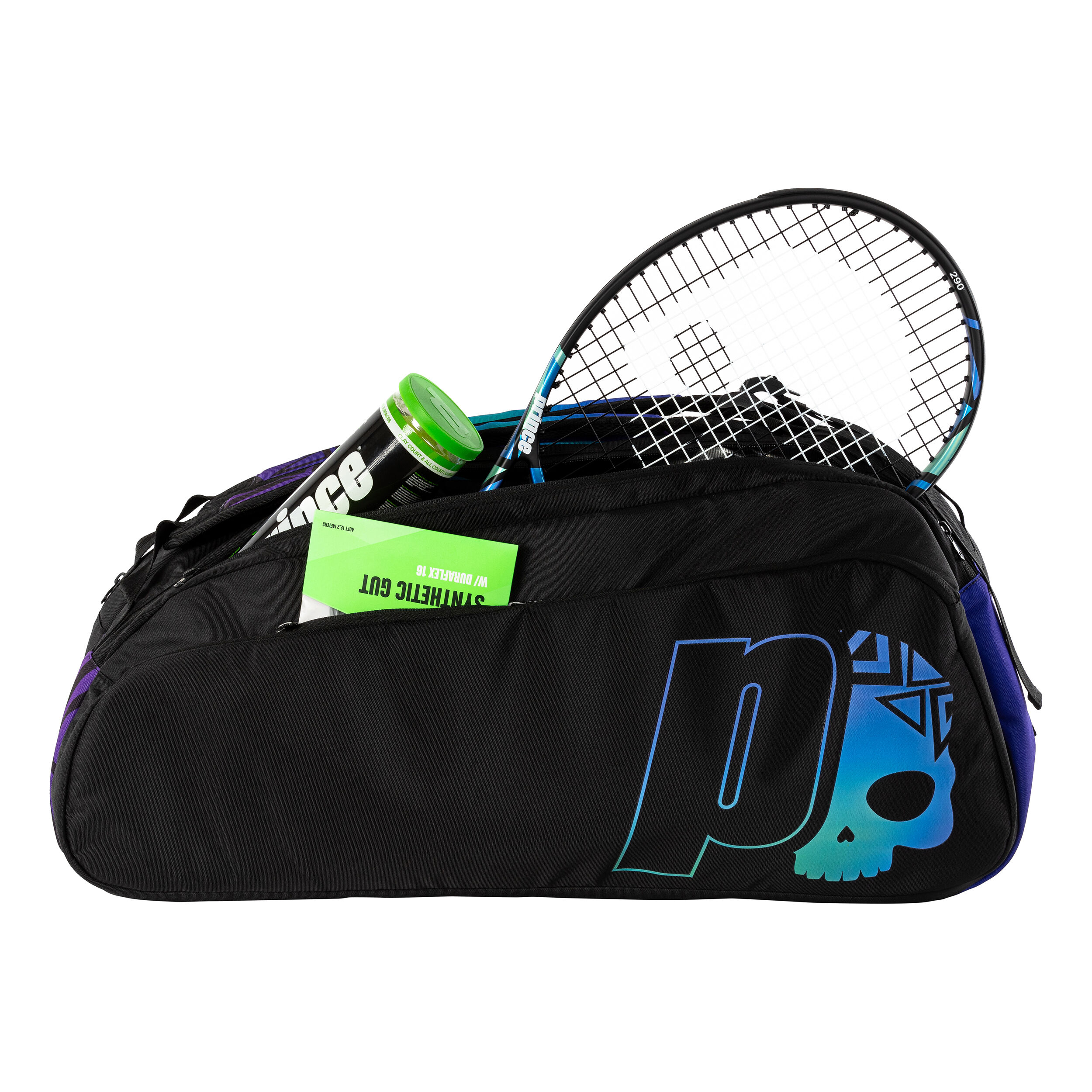 Neon Schlägertasche 6er - Schwarz