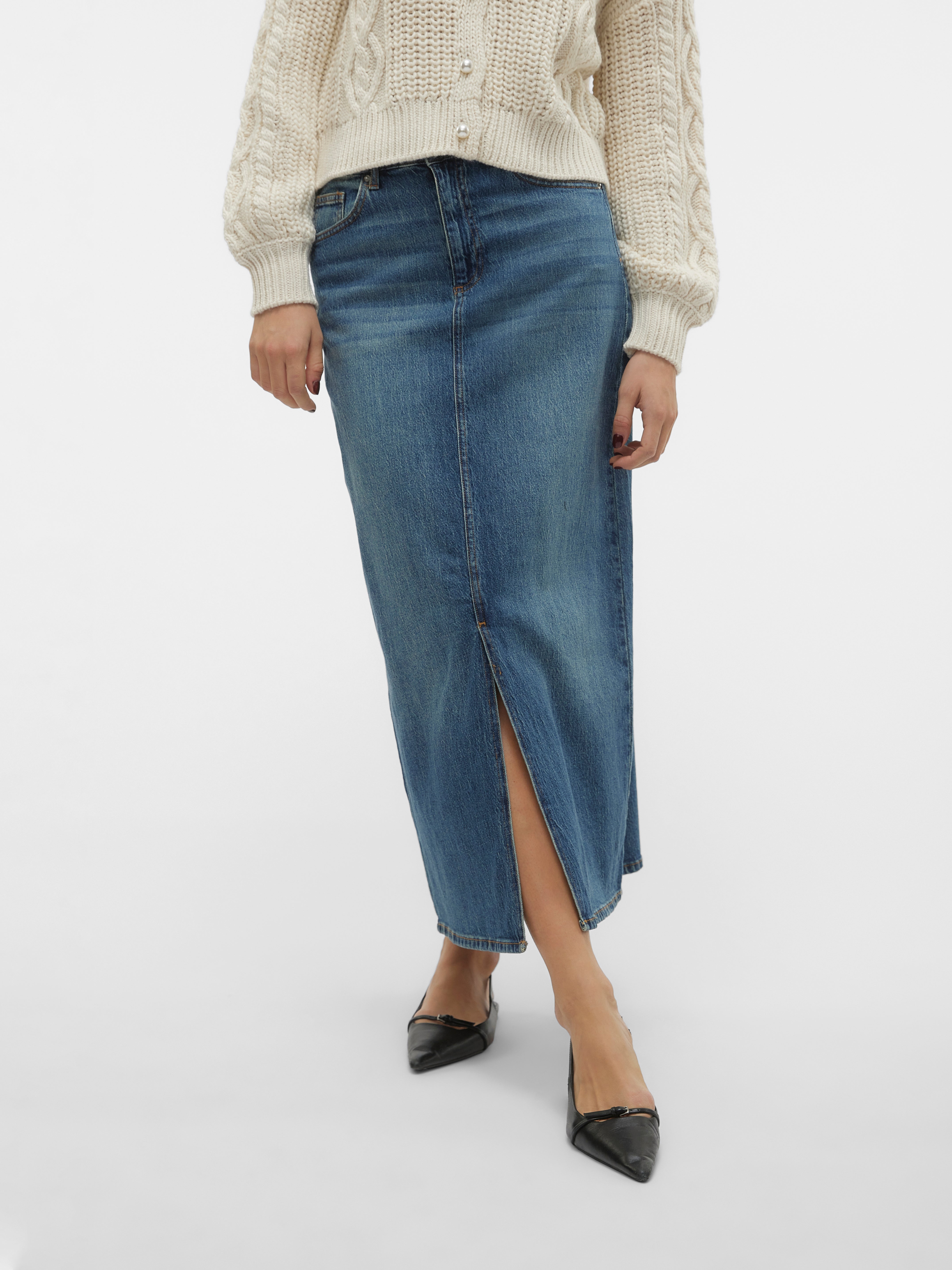 VMTESSA Hohe Taille Langer Rock