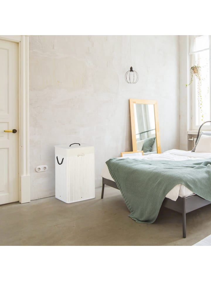 relaxdays 2 x Wäschekorb in Weiß - 80 l günstig kaufen onesize
