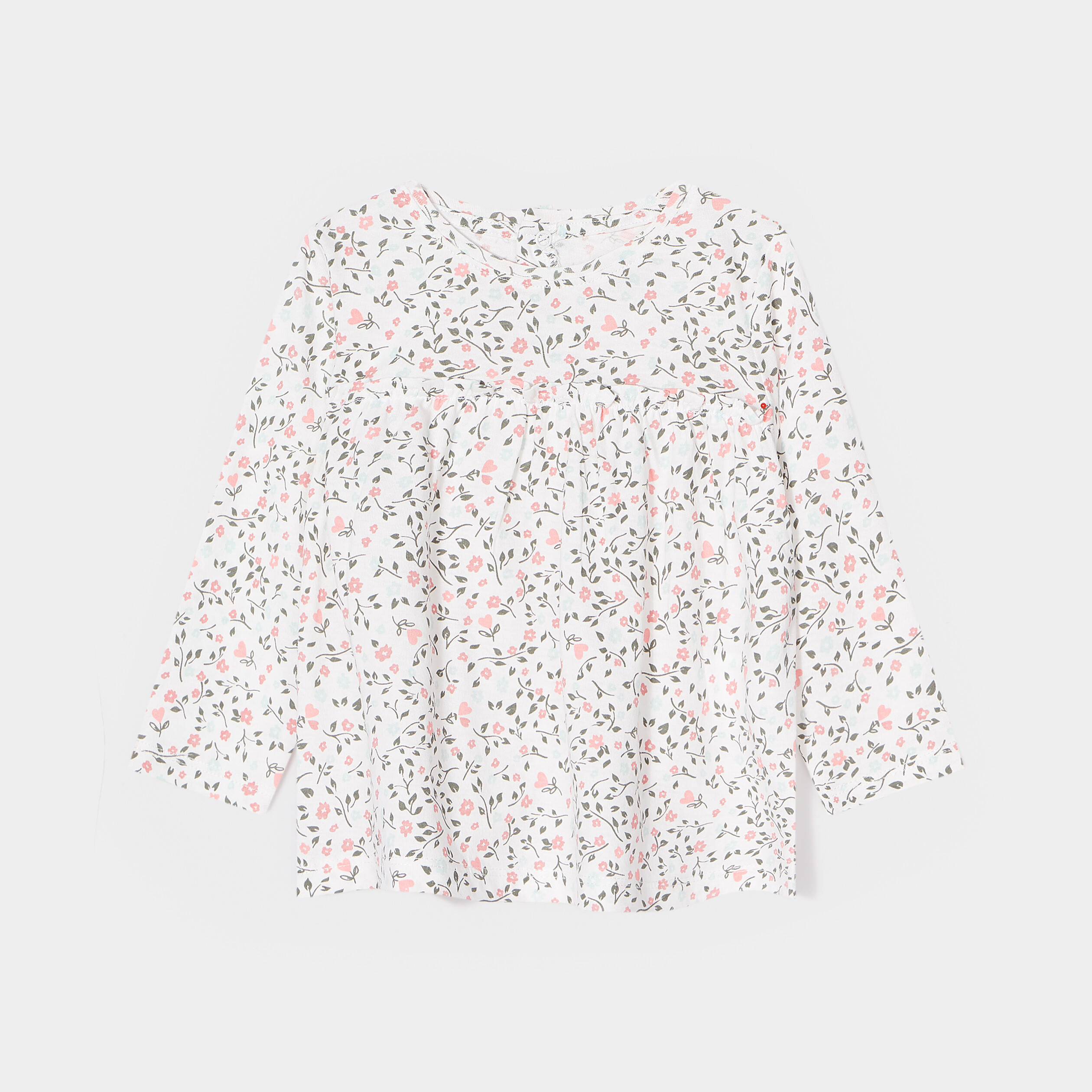 T-shirt ample manches longues coton beige bébé fille | La Halle