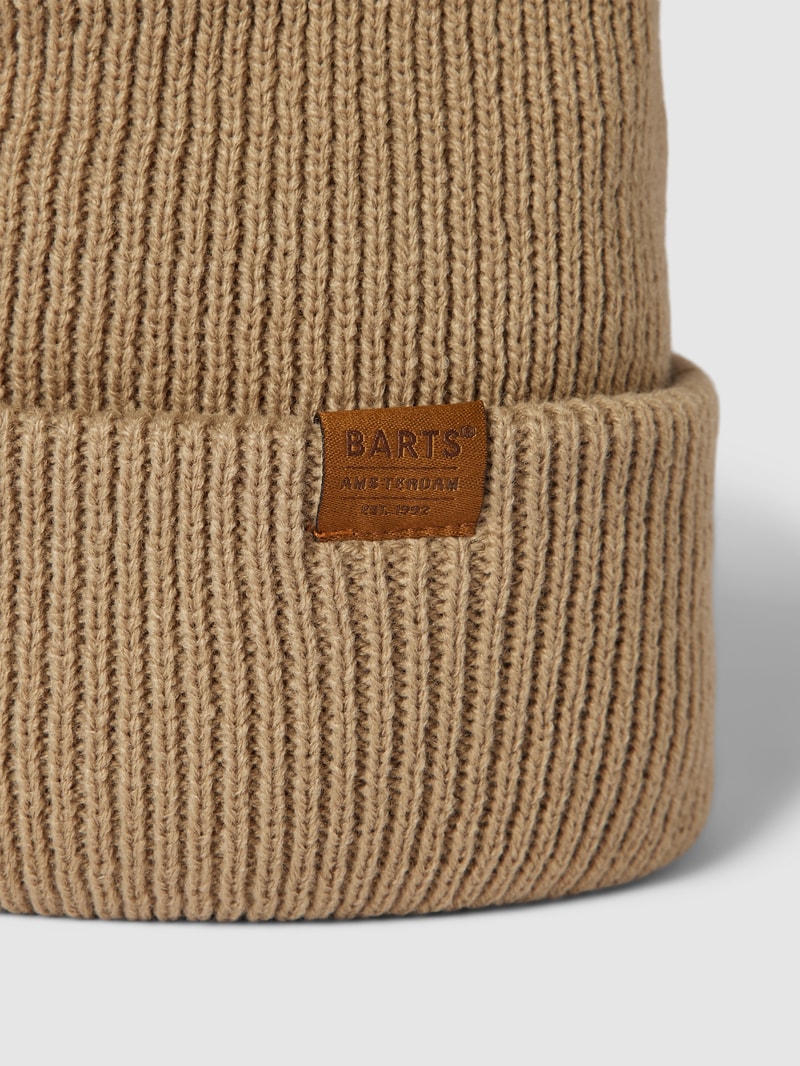 Beanie mit Label-Detail Modell 'KINABALU' in taupe