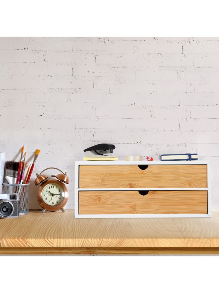 relaxdays Schubladenbox in Weiß/ Natur günstig kaufen onesize