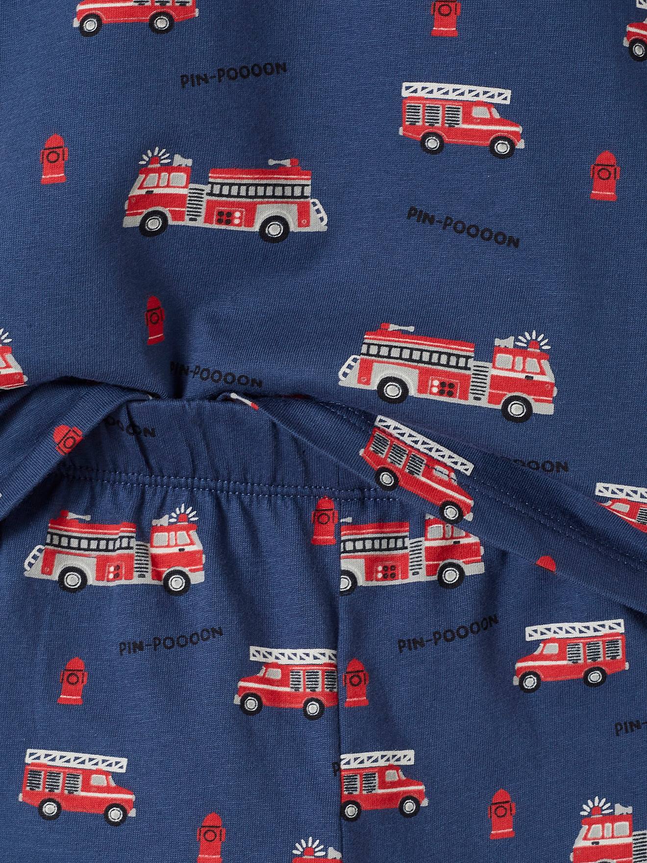 Vertbaudet 2er-Set Jungen Schlafanzüge, lang & kurz Oeko-Tex - dunkelblau feuerwehr