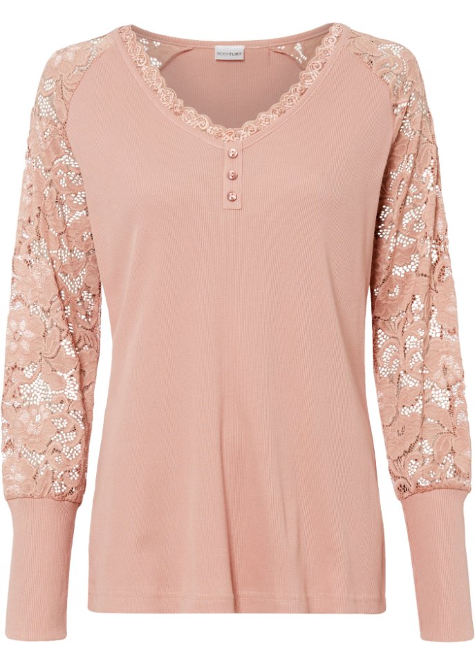 Langarmshirt mit Spitze