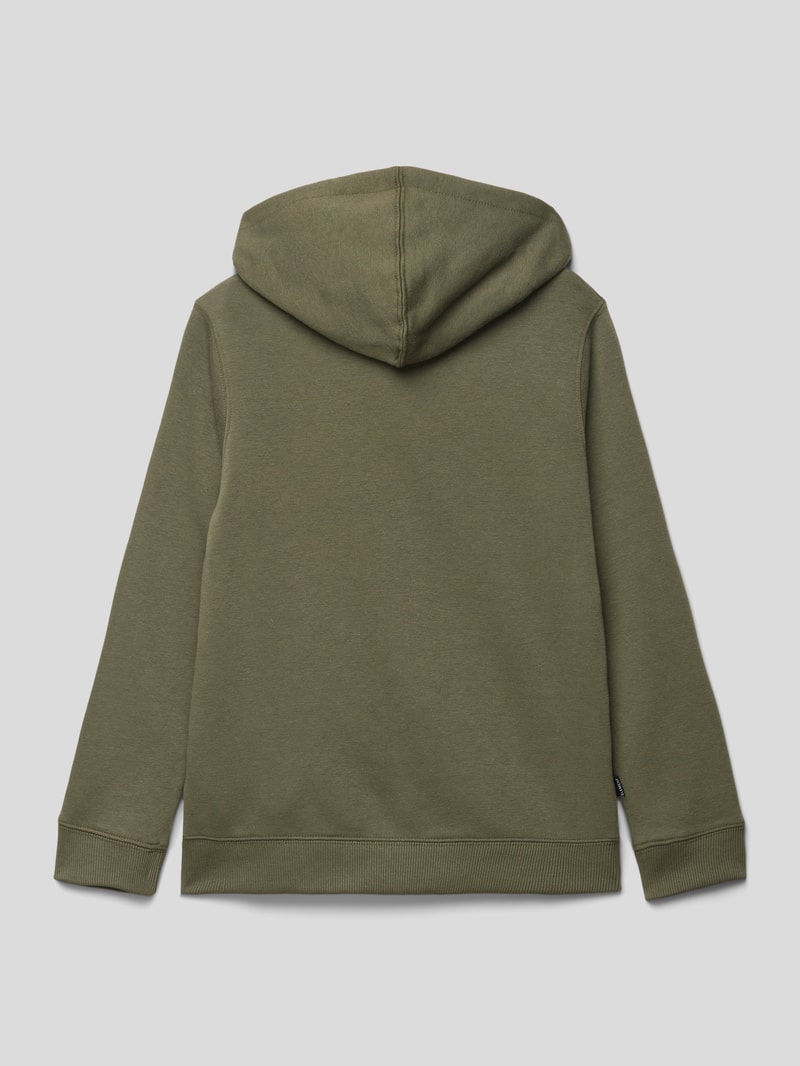 Hoodie mit Label-Print Modell 'VERTICAL' in olivgrün