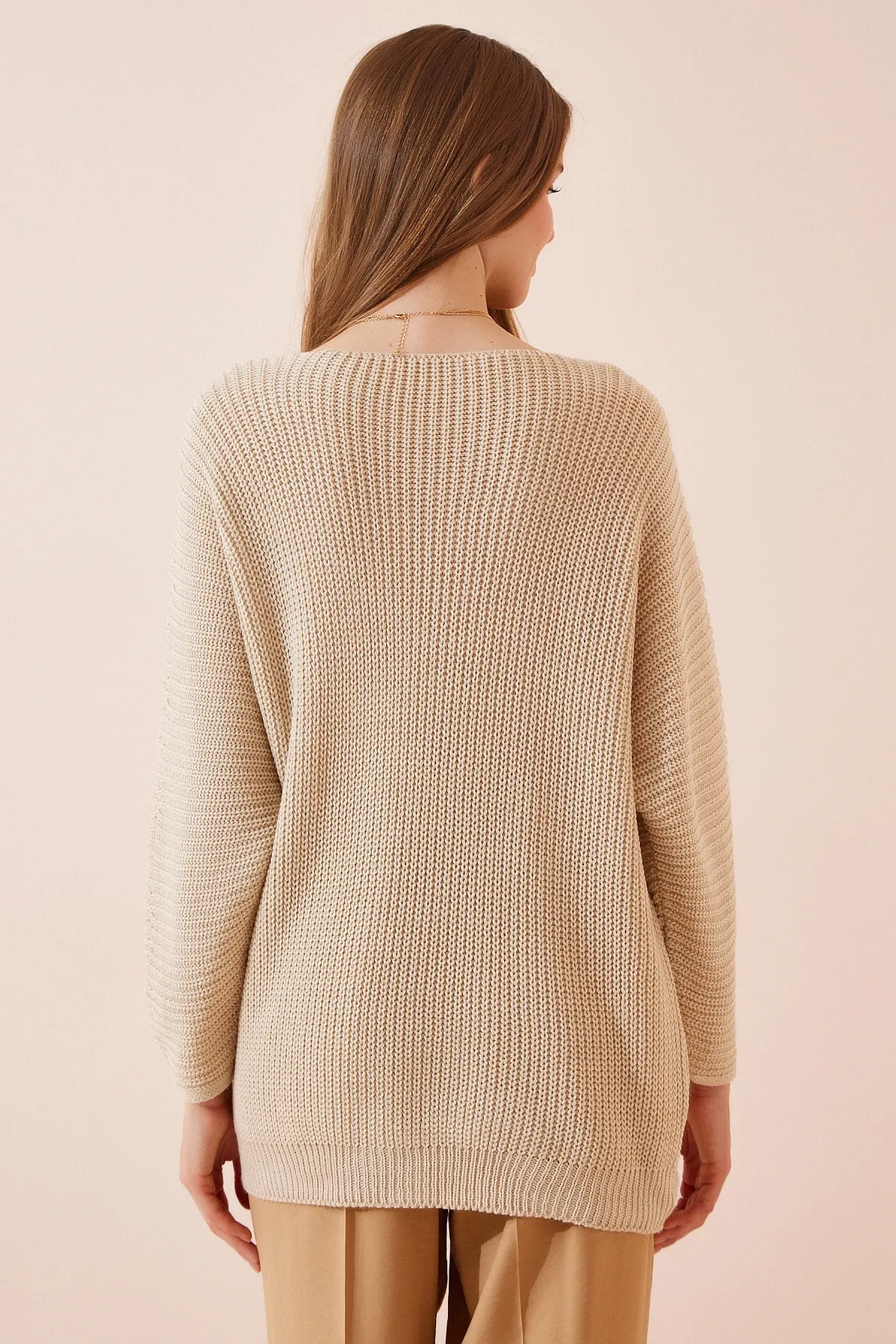 Happiness İstanbul  Pullover - Beige - Oversized