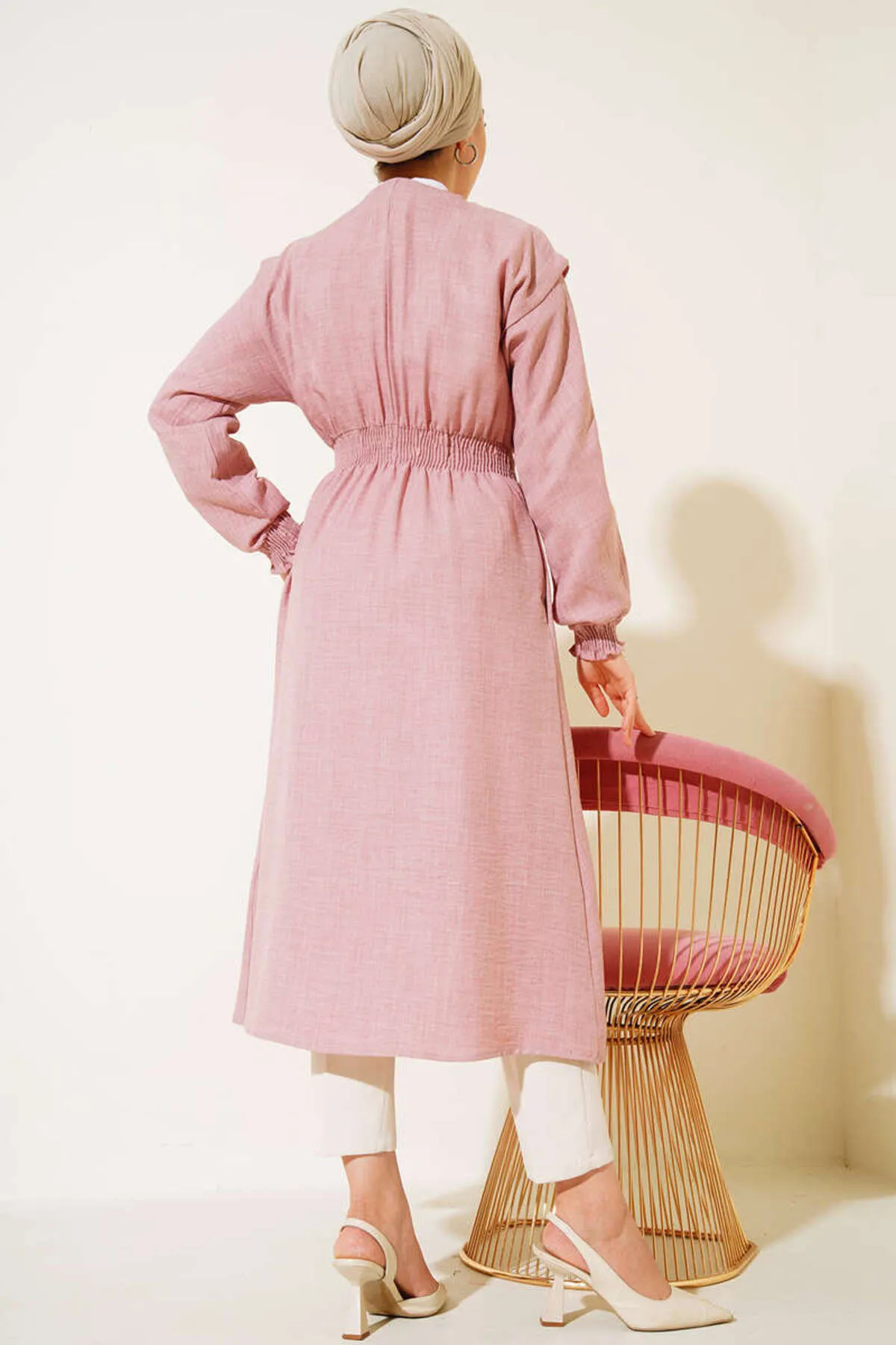 GÖKÇE CLOTHİNG  Cap & Abaya - Rosa - Basic