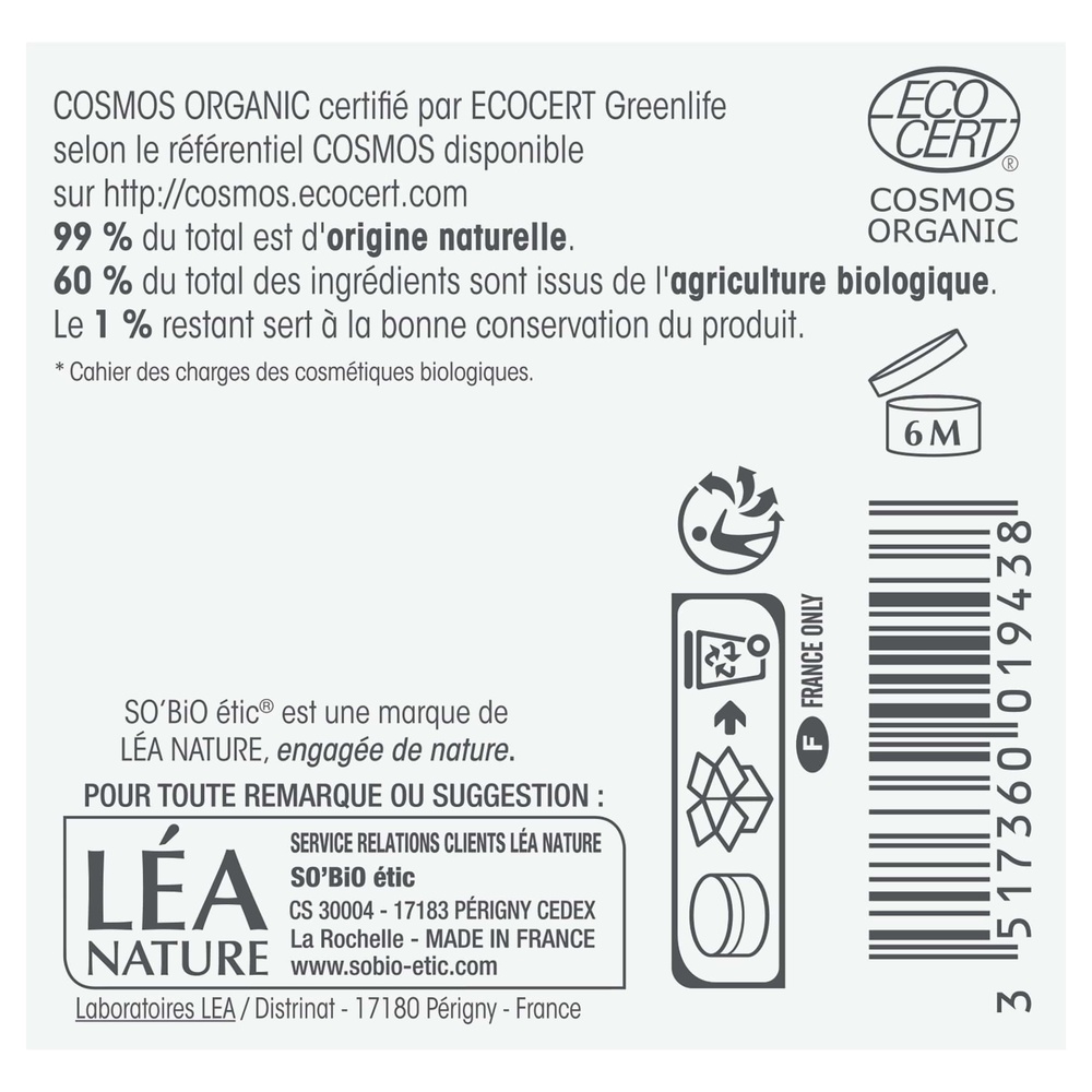 LÉA NATURE SO BiO étic Masque-gel frais désaltérant, tous types de peaux,               Hydra Aloe Vera Masque gel