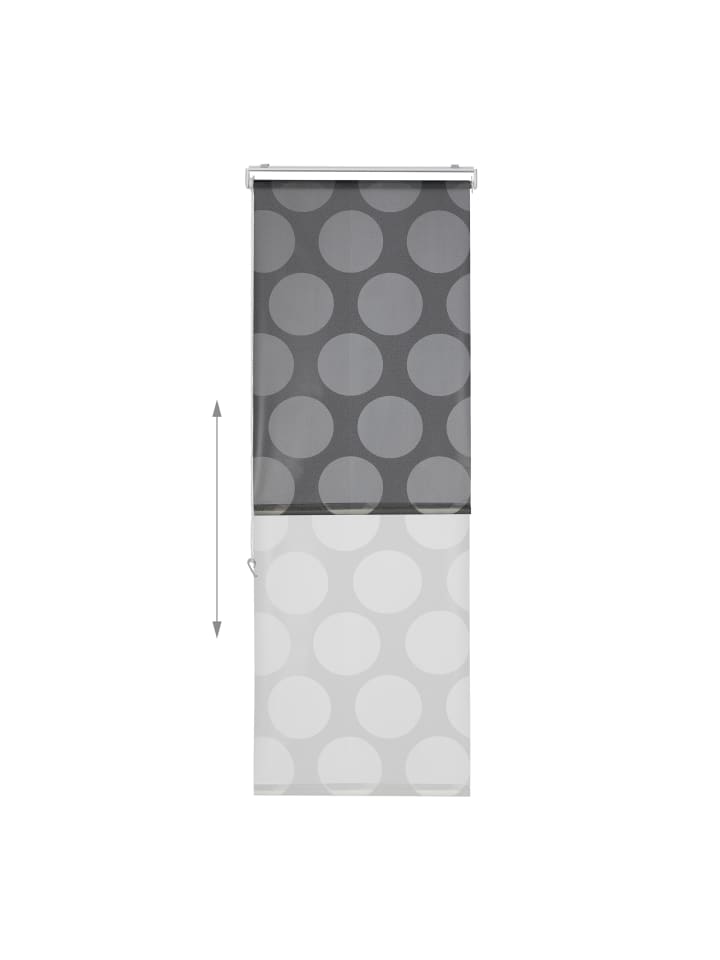 relaxdays Duschrollo Punkte in Grau - (B)60 x (H)240 cm günstig kaufen onesize