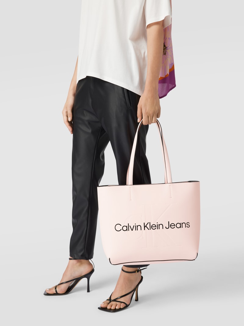 Shopper mit Label-Detail in hellrosa