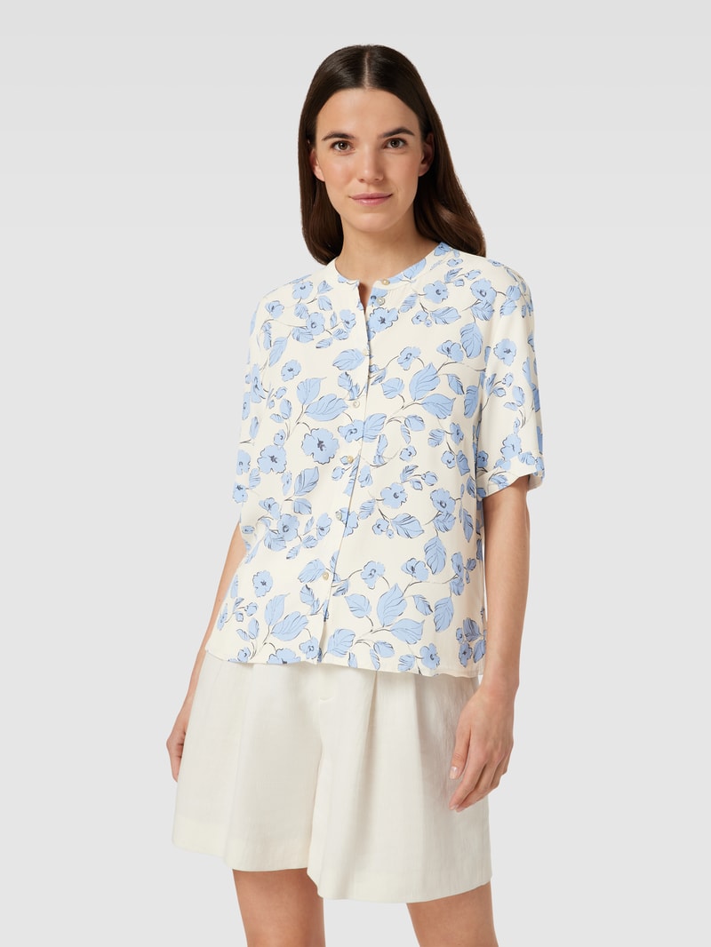 Bluse aus Viskose mit floralem Print in offwhite