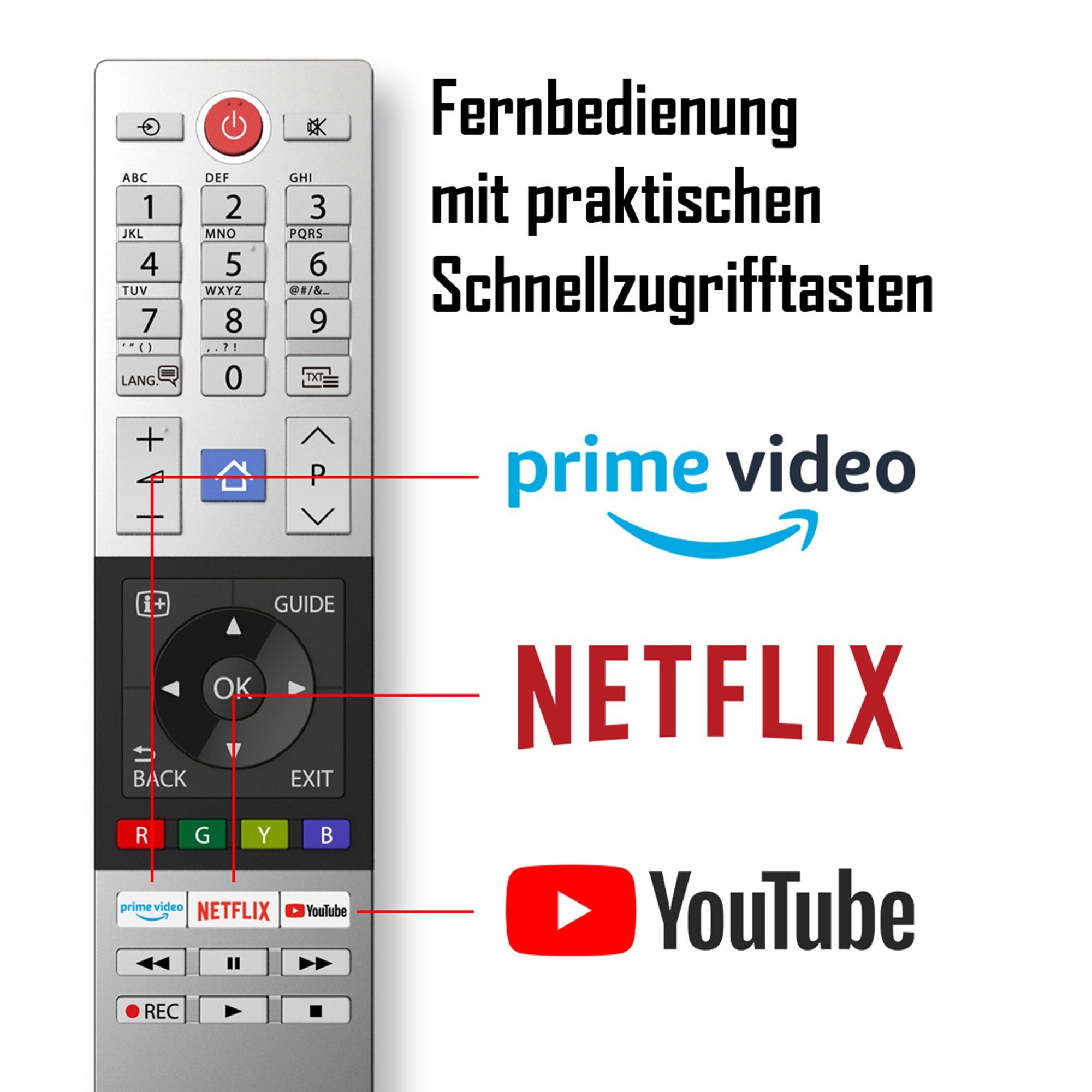Toshiba 43LL3C63DAY LCD-LED Fernseher (109 cm/43 Zoll, Full HD, Smart TV, HDR, Triple-Tuner, Bluetooth, 6 Monate HD+ inklusive)