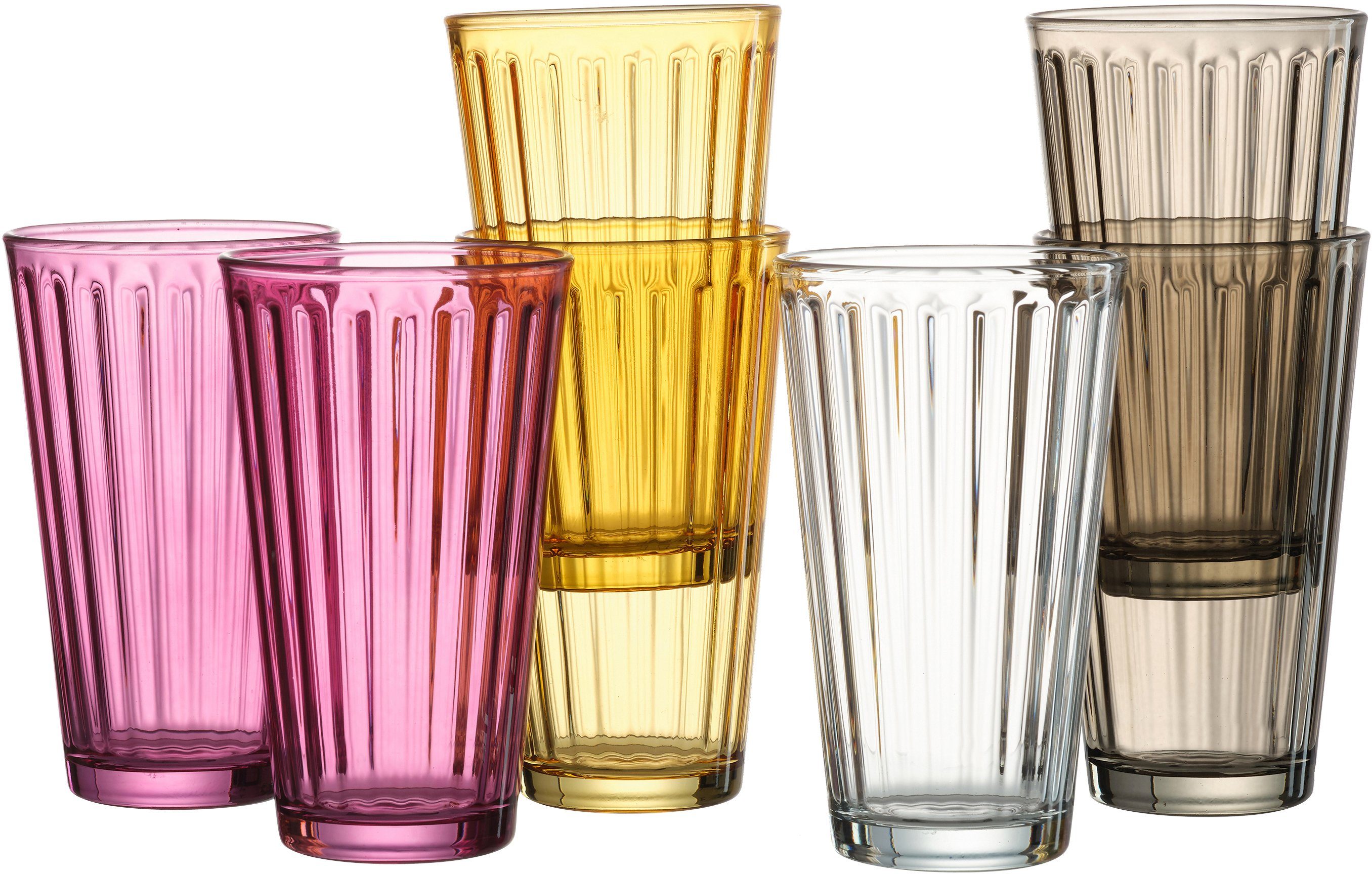 Ritzenhoff & Breker Longdrinkglas Lawe, Glas, topaktuelles Innen-Facettierung