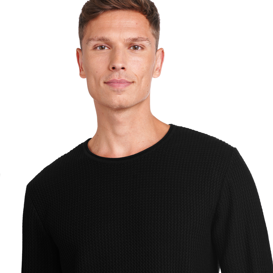 Herren Strickpullover mit Wellen-Struktur