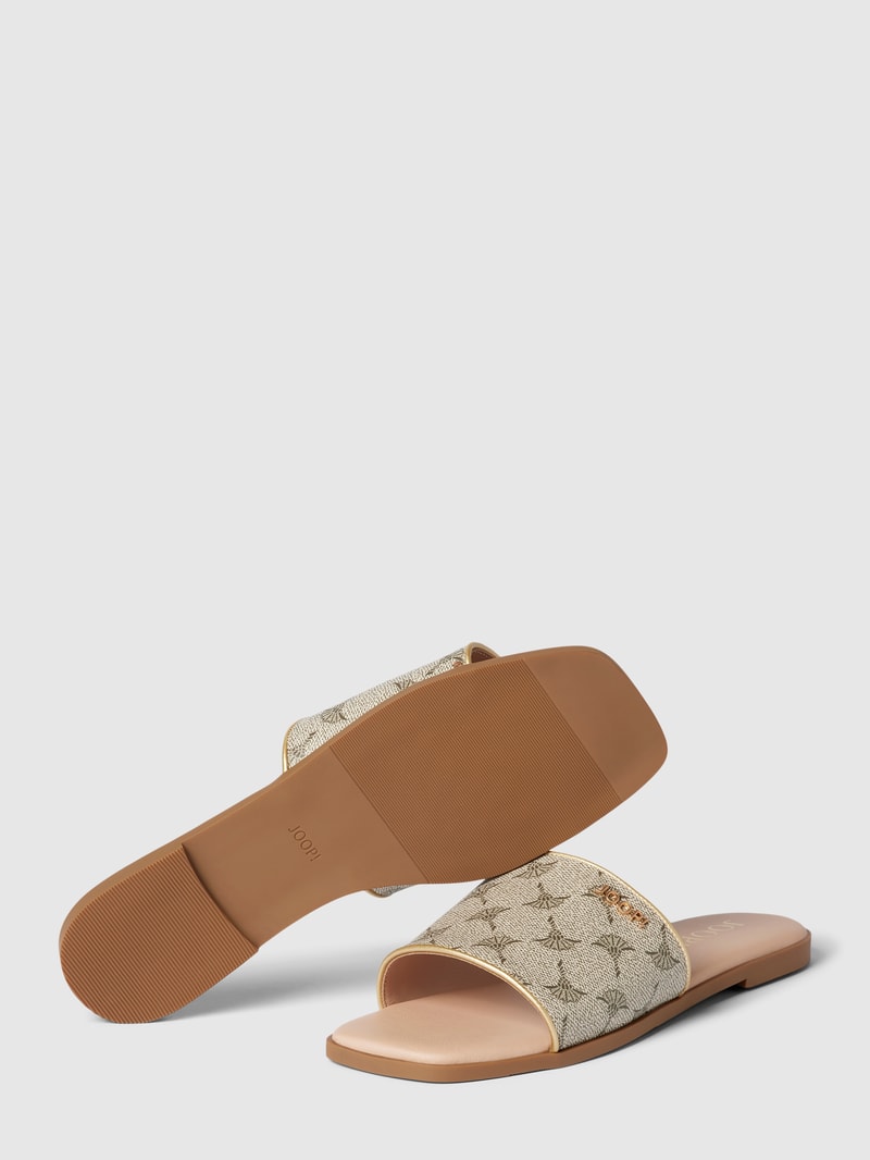 Pantoletten mit Label-Detail Modell 'mazzolino merle' in beige