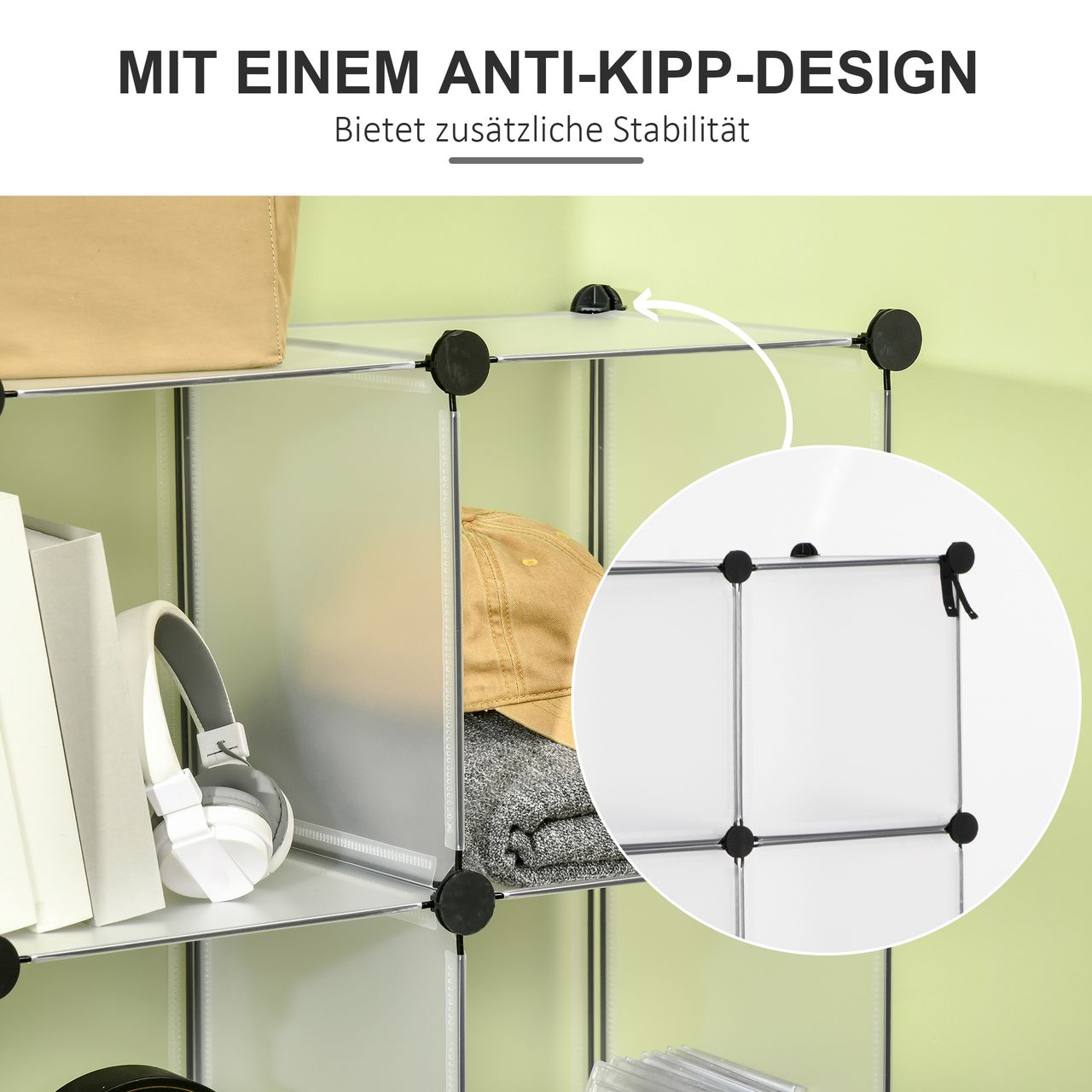 HOMCOM DIY Würfel Regalsystem 16 Würfeln Standregal 125 x 32 x 125 cm