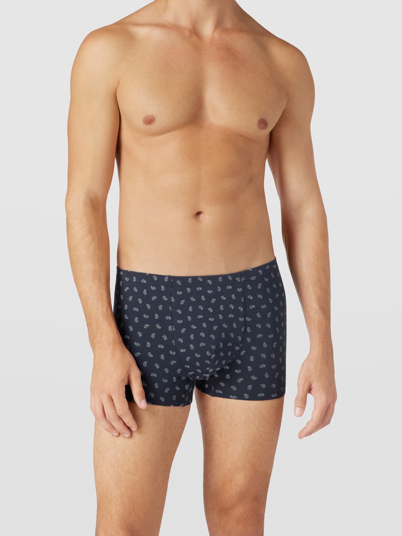 Trunks mit Allover-Paisley-Muster Modell 'Shorty' in dunkelblau