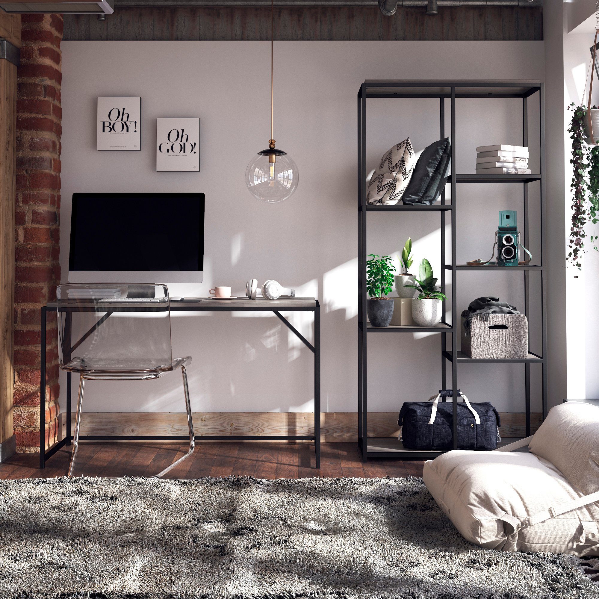 Dorel Home Aktenregal Quincy, 1-tlg., Metallregal, modern, Breite 86,5 cm, Höhe 180 cm