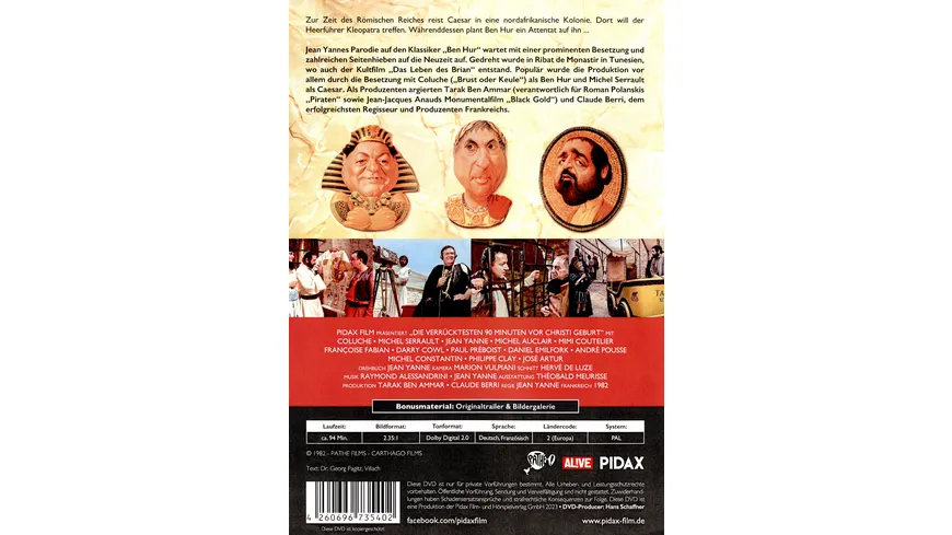Die verrücktesten 90 Minuten vor Christi Geburt / Kultige Monumentalfilm-Parodie mit Starbesetzung (Pidax Film-Klassiker)