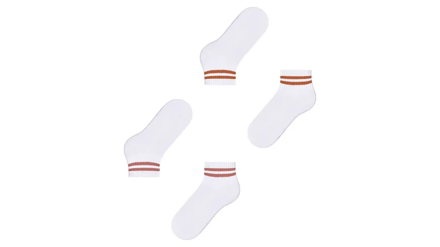 ESPRIT Damen Sneaker Socken Active Tennis 2er Pack weiß, orange