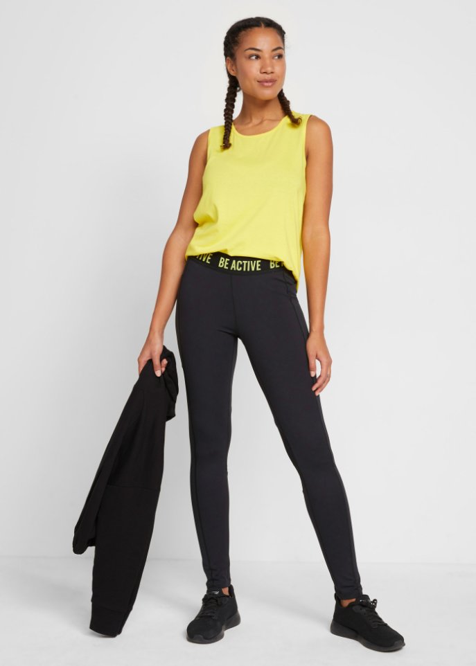 Funktions-Leggings mit Mesheinsatz, knöchelfrei