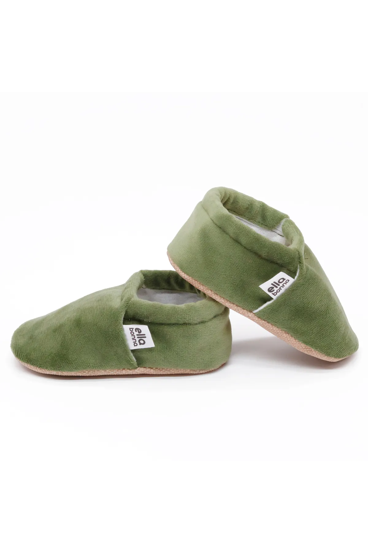 Ella Bonna  Rutschfeste Sohle, Samt-Babyschuhe, Heimstiefel, Hausschuhe, Kinderzimmerschuhe, Booties, Grün