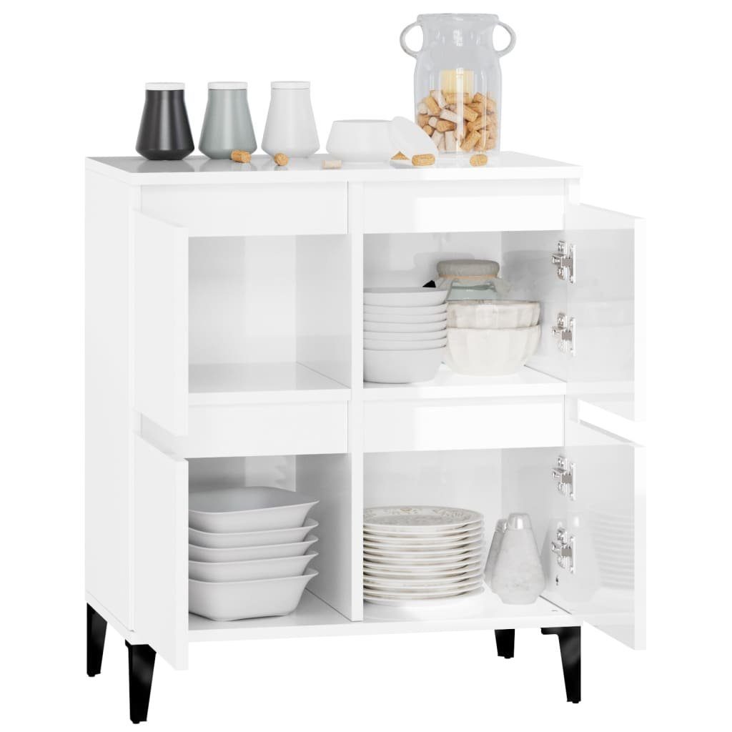 vidaXL Anrichte Sideboard Hochglanz-Weiß 60x35x70 cm Holzwerkstoff