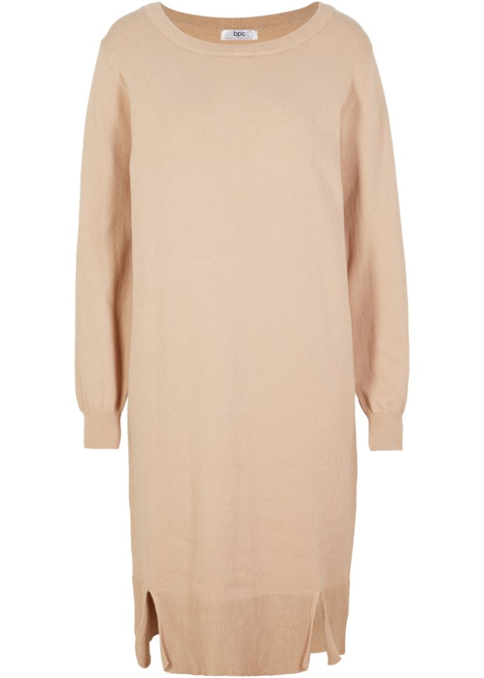 Strickkleid mit Schlitzdetail am Saum, knieumspielend