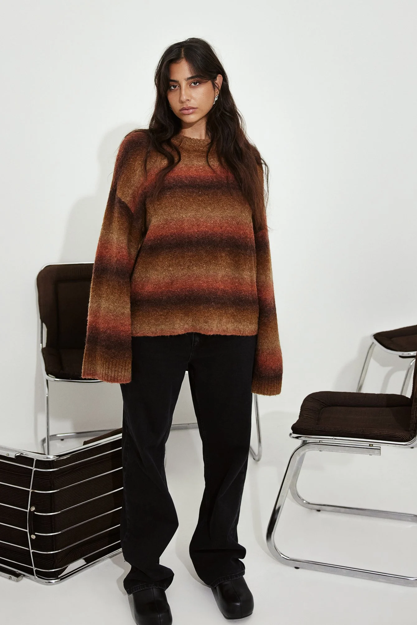 Oversized-Strickpullover mit Ombre-Effekt