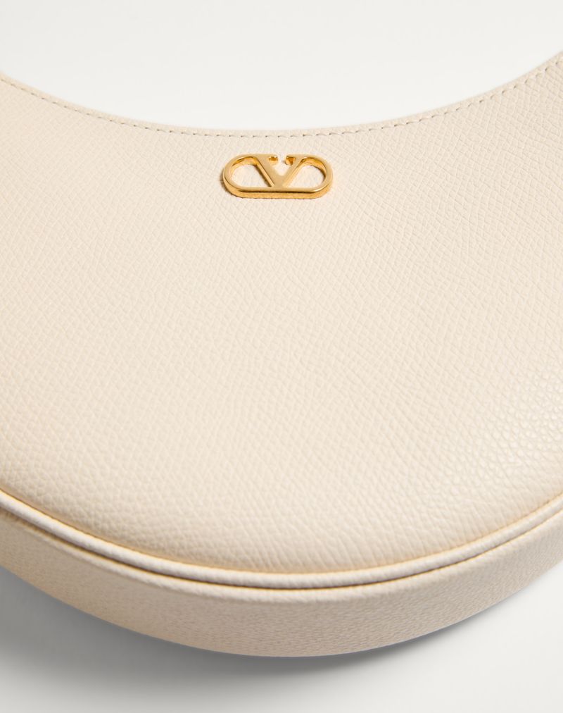 Bolsa Mini Hobo Assinatura VLogo em pele de bezerro granulada