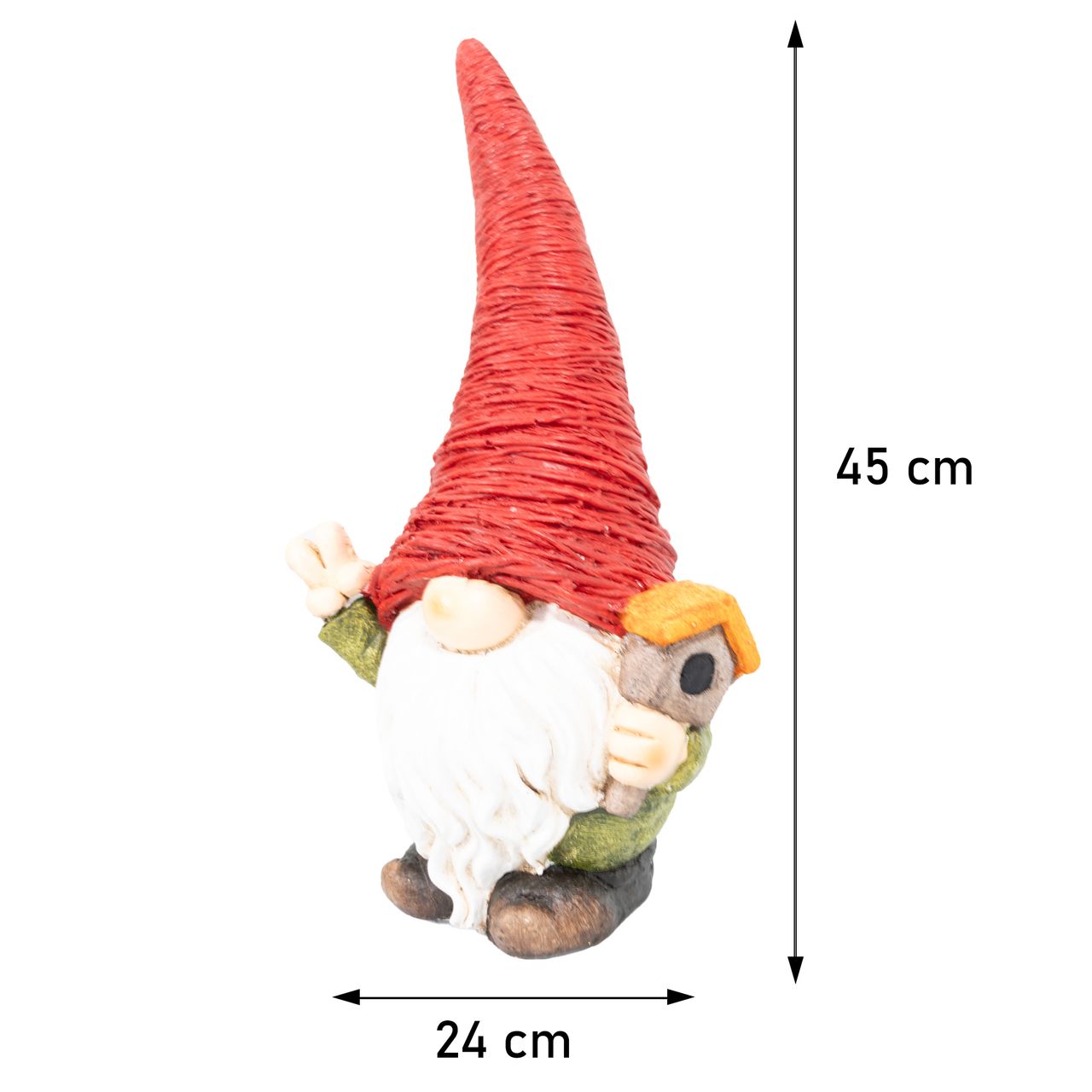 Lemodo Wichtel mit Vogelhaus aus Magnesia 42,5 cm hoch