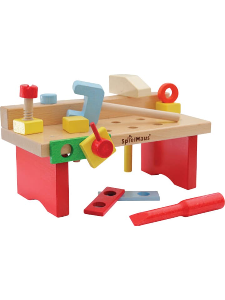 Spielmaus Holz Holz Werkbank 15-teilig, 29 x 14 x 13 cm - ab 12 Monate günstig kaufen onesize